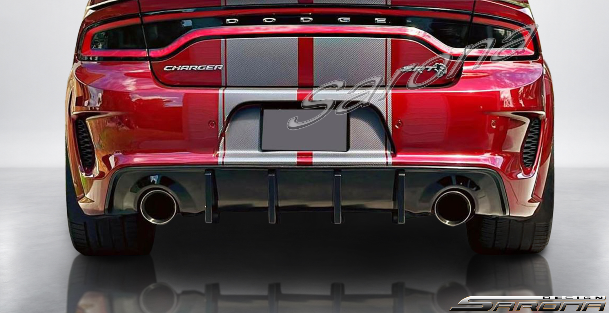 Custom Dodge Charger  Sedan Rear Lip/Diffuser (2015 - 2022) - $145.00 (Part #DG-035-RA)